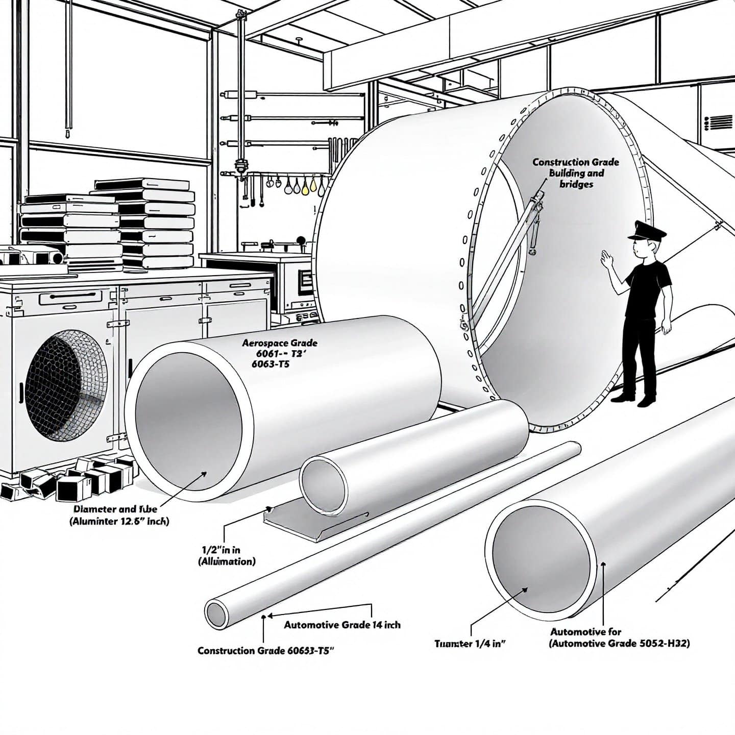 Diverse aluminum tubing types showcasing versatility across industries (AI-generated)